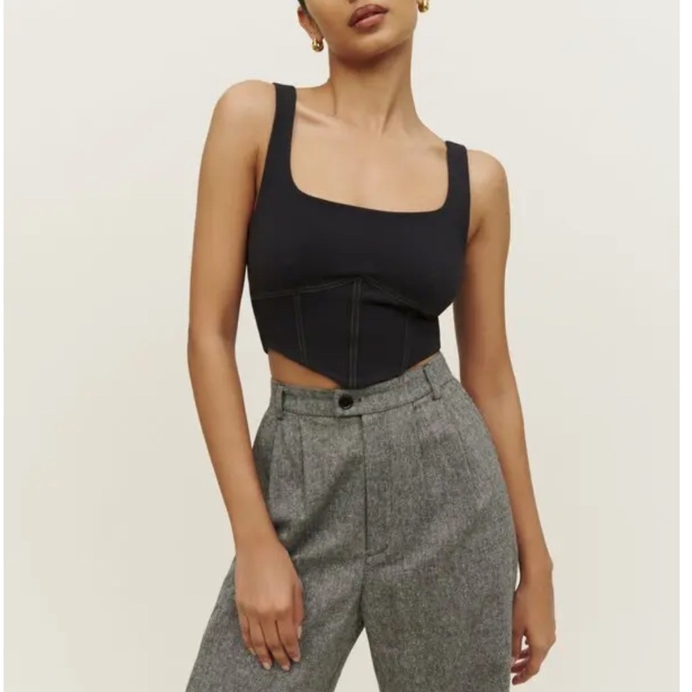 Reformation Melina Black Crop Top Tank XL